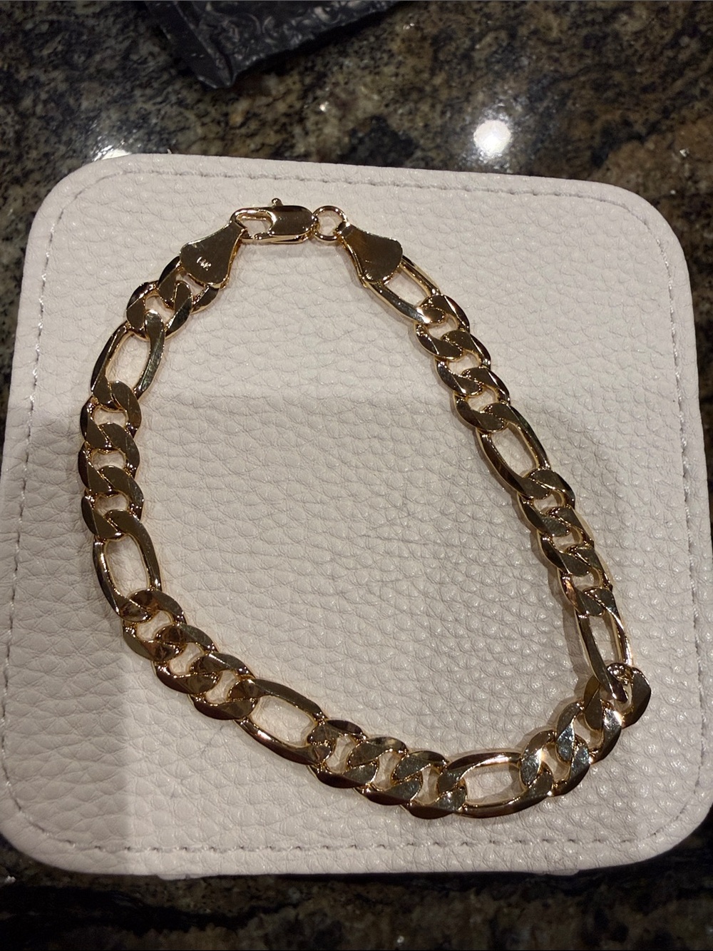 14K Gold-Filled Figaro Link Chain Bracelet - 9”